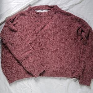 Plush Textured Sweater in Dusty Rose